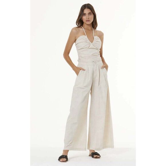 young fabulous & broke wide leg COSMO PANT SEA SALT 100% cotton size Small‎ - Picture 1 of 8